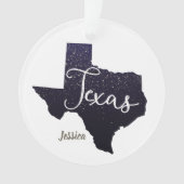 Texas Night Stars Staat Form Ornament (Vorderseite)