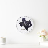Texas Night Stars Staat Form Runde Wanduhr (Zuhause)