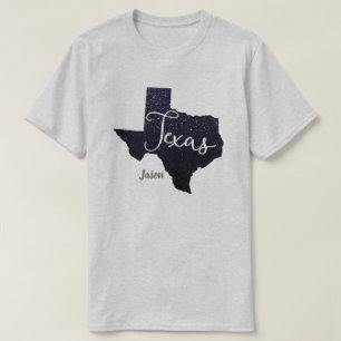 Texas Night Stars Staat Form T-Shirt