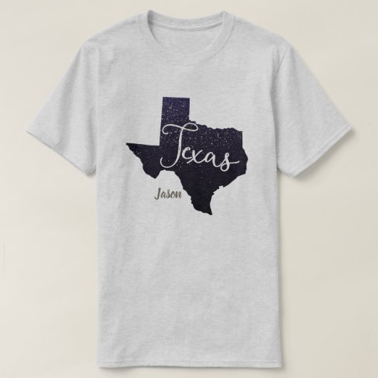 Texas Night Stars Staat Form T-Shirt (Design vorne)