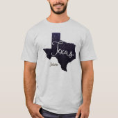 Texas Night Stars Staat Form T-Shirt (Vorderseite)