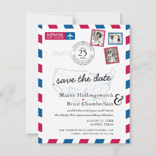 Texas Nordkalifornien Luftpost Save the Date