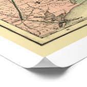 Texas & Nordost Eisenbahn Karte 1872 Poster (Ecke)