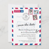 Texas Northern California Airmail Save the Date (Vorderseite)