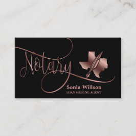Texas Notary Loan Signing Agent Moderne Rose Gold  Visitenkarte