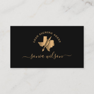 Texas Notary Loan Signing Agent Moderne Typografie Visitenkarte