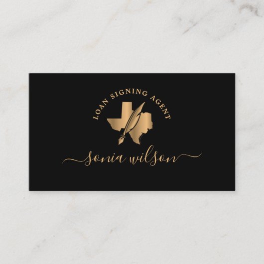 Texas Notary Loan Signing Agent Moderne Typografie Visitenkarte (Vorderseite)