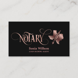 Texas Notary Loan Signing Agent Modernes Blush Pin Visitenkarte