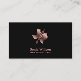 Texas Notary Loan Signing Agent Modernes Blush Pin Visitenkarte