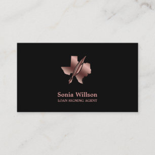 Texas Notary Loan Signing Agent Modernes Blush Pin Visitenkarte