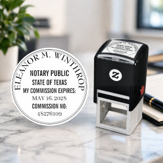 Texas Notary Public Round  Permastempel