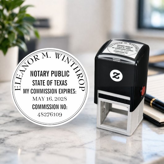 Texas Notary Public Round  Permastempel