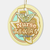 Texas Nurse Caduceus Keramik Ornament (Links)