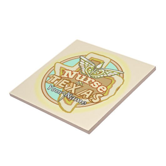 Texas Nurse Caduceus Tile Fliese (Seite)