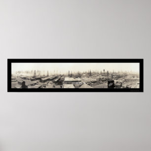 Texas Oil Field & Town Foto 1919 Poster