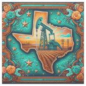 Texas Oil Gas Drilling Pump Jack Fabric Stoff (Muster)