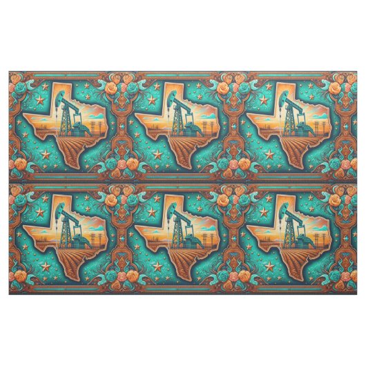 Texas Oil Gas Drilling Pump Jack Fabric Stoff (Fat Quarter (45,7 x 55,9 cm))
