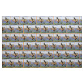 Texas Oil Pump Jack Sunset and Bluebonnets Border Stoff (Fat Quarter (45,7 x 55,9 cm))