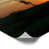Texas Oil Pumpjack auf Sunset Poster (Ecke)