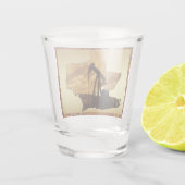 Texas Oil Well Pump Jack Schnapsglas (Rückseite)