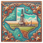Texas Öl Gas Derrick Leder Druckgrenze Stoff (Muster)