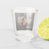 Texas Öl Pump Jack mit Sonnenuntergang Personalisi Schnapsglas (Rückseite)