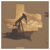 Texas-Öl-Pumpen-Jack-Druck-Gewebe 4,5" Quadrat Stoff (Nahaufnahme)