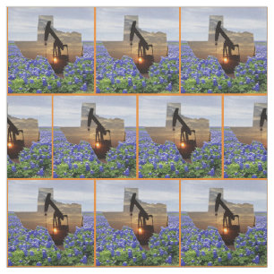 Texas-Öl-Pumpen-Jack-Sonnenuntergang und Stoff