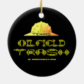 Texas-Ölfeld-Abfall, Schutzhelm, Ölfeld-Abfall, Öl Keramikornament (Hinten)