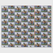 Texas Ölpumpen Jack bei Sonnenuntergang auf Bluebo Geschenkpapier (Flach)