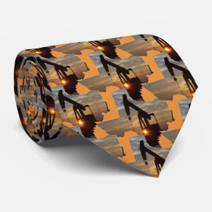 Texas Ölpumpen Jack bei Sonnenuntergang Krawatte