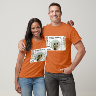 Texas Orangefarbene Hochzeitsheirat Paares Schön T-Shirt