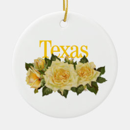 Texas-Ornament mit gelben Rosen individuell anpass Keramik Ornament