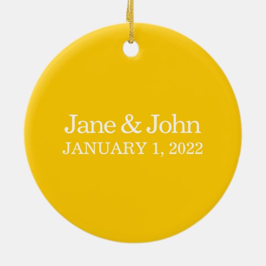 Texas-Ornament mit gelben Rosen individuell anpass Keramik Ornament (Hinten)