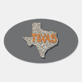 Texas Ovaler Aufkleber (Vorderseite)