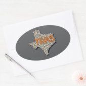 Texas Ovaler Aufkleber (Umschlag)
