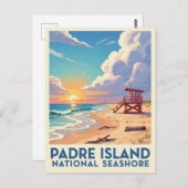 Texas Padre Island National Seashore Postkarte (Vorne/Hinten)