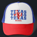 Texas Patriotic Staat Liebe USA Individuelle Name Truckerkappe<br><div class="desc">Texas Patriotic Staat Liebe USA Individuelle Name Trucker Hat</div>