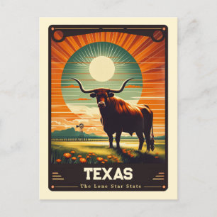 Texas   Patriotischer Geist Vintag Postkarte