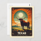 Texas | Patriotischer Geist Vintag Postkarte (Vorne/Hinten)