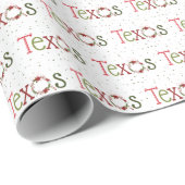 Texas Patterned Letters and Poinsettia Wreath Geschenkpapier (Rolleneckpunkt)