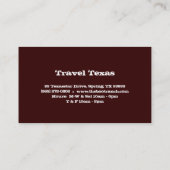 Texas-Pelz-Visitenkarte-Kuh Visitenkarte (Rückseite)