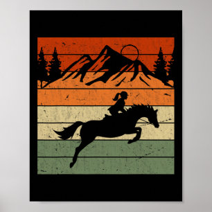 Texas Pferdereiten Cowgirl Retro Rider Ranch Poster