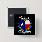 Texas-Pflegekraftquadratknopf (schwarzer Button (Vorne & Hinten)