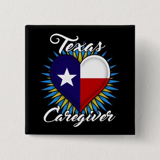 Texas-Pflegekraftquadratknopf (schwarzer Button (Vorderseite)