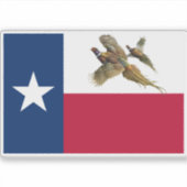 Texas Pheasant Flag Aufkleber (Vorderseite)