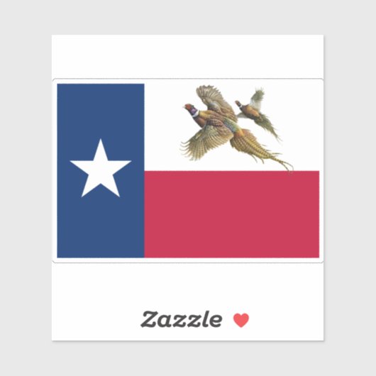 Texas Pheasant Flag Aufkleber (Blatt)