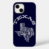 Texas Phone Cover Navy Blue Hand Sketch Style (Rückseite)
