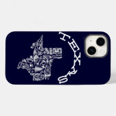 Texas Phone Cover Navy Blue Hand Sketch Style (Rückseite (Horizontal))