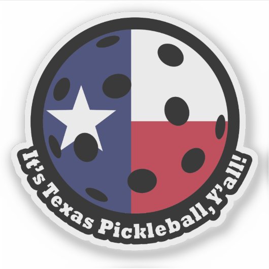 Texas Pickleball Aufkleber (Vorderseite)